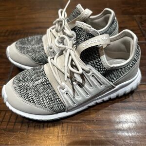 Adidas Kids Black and Cream Sneakers